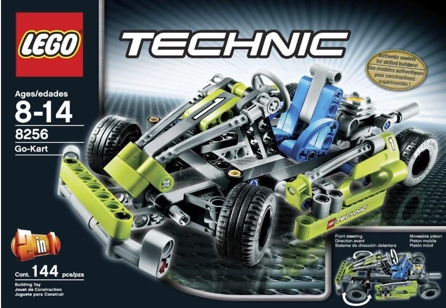Lego 8256 Go Kart skelter Technic, Ophalen of Verzenden, Gebruikt, Complete set, Lego