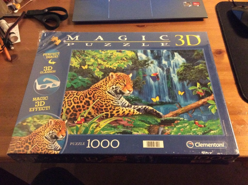 clementoni magic 3D puzzle jaguar jungle 1000 stukjes, nieuw, Ophalen of Verzenden, 500 t/m 1500 stukjes, Nieuw, Legpuzzel