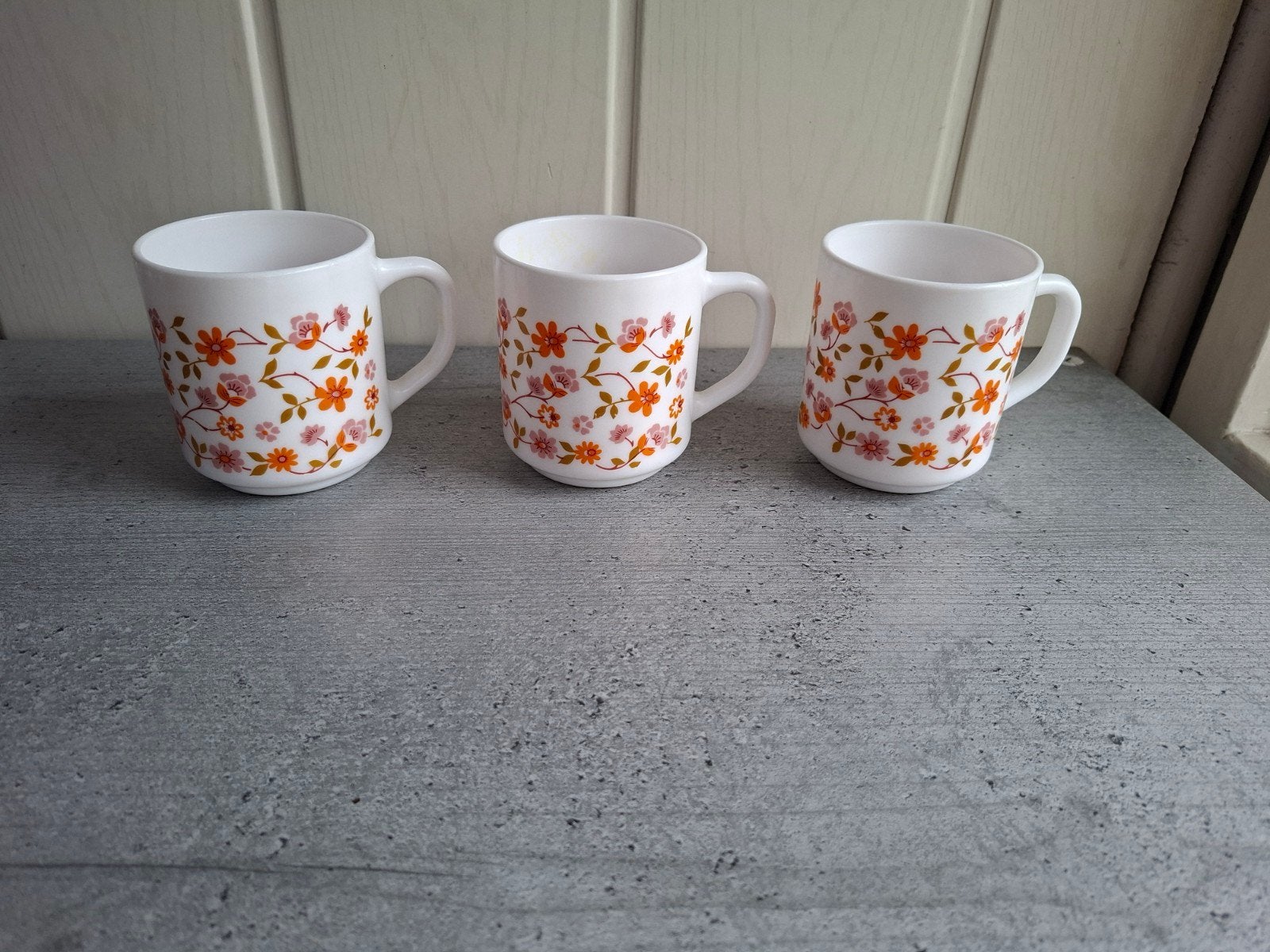 Vintage arcopal scania bekers 3x, Huis en Inrichting, Keuken | Servies, Ophalen of Verzenden, Glas, Overige stijlen, Kop(pen) en/of Schotel(s)