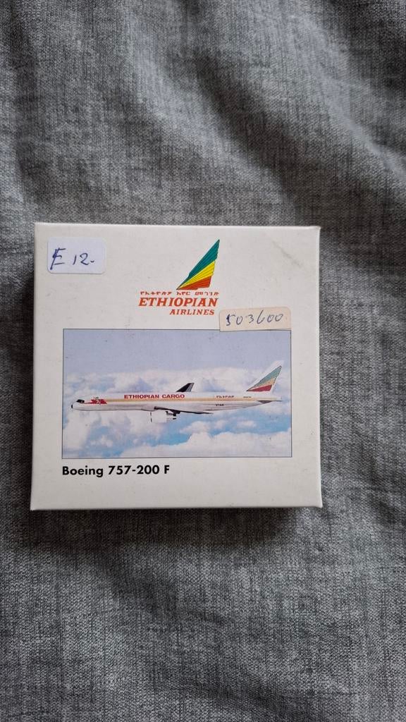 Herpa 1:500 Ethiopian Airlines B757, Ophalen of Verzenden, Zo goed als nieuw, Schaalmodel