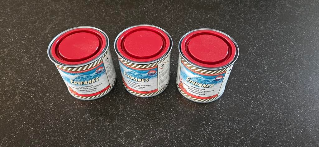 Epifanes Waterlijnverf Rood 250ml - 3 Blikjes, Ophalen of Verzenden, Nieuw, Verven