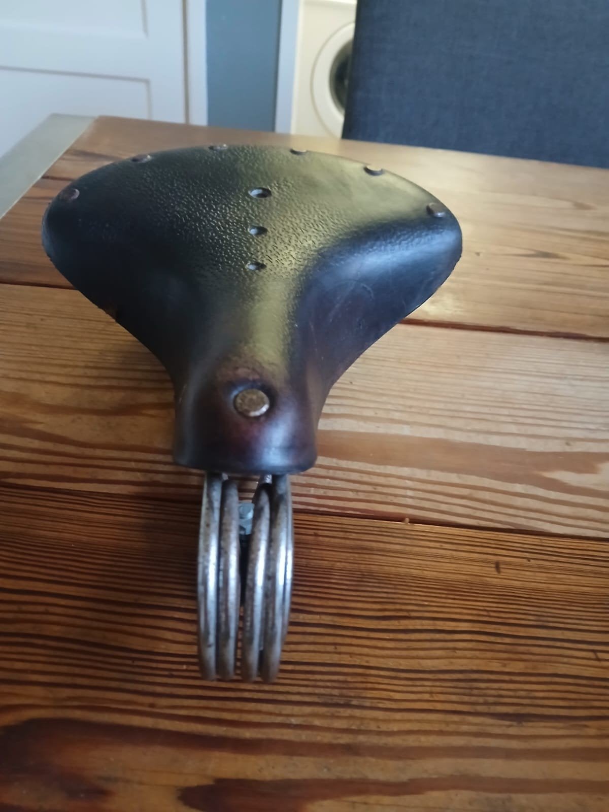 Vasad antiek leren zadel - Vintage fietszadel, Ophalen, Gebruikt, Leer, Toerfiets