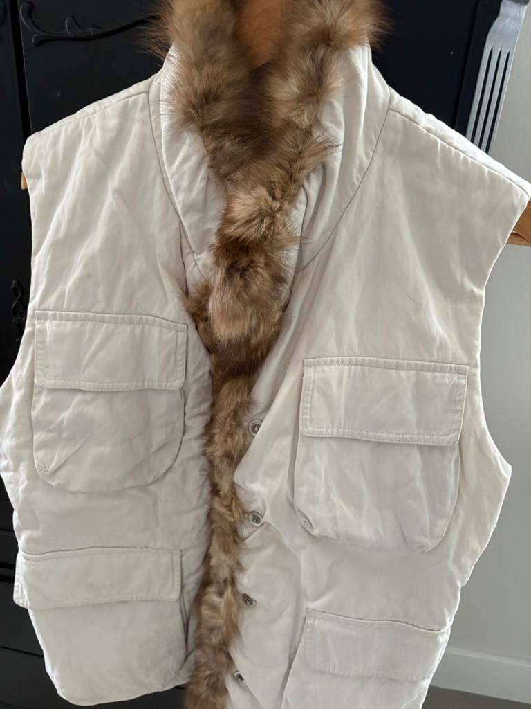 Airfield bodywarmer dames maat 42 met bontkraag, Ophalen of Verzenden, Gedragen, Maat 42/44 (L), Beige