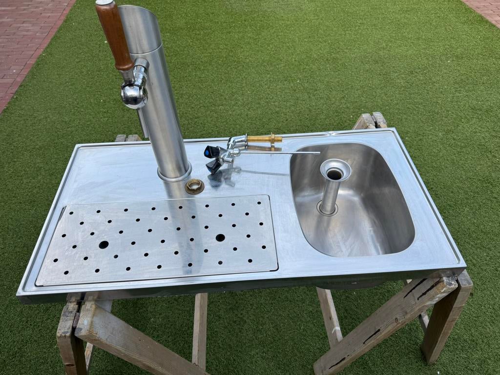Lekblad met spoelbak,biertap, thuistap, mancave, bar, Hobby en Vrije tijd, Feestartikelen, Zo goed als nieuw, Ophalen