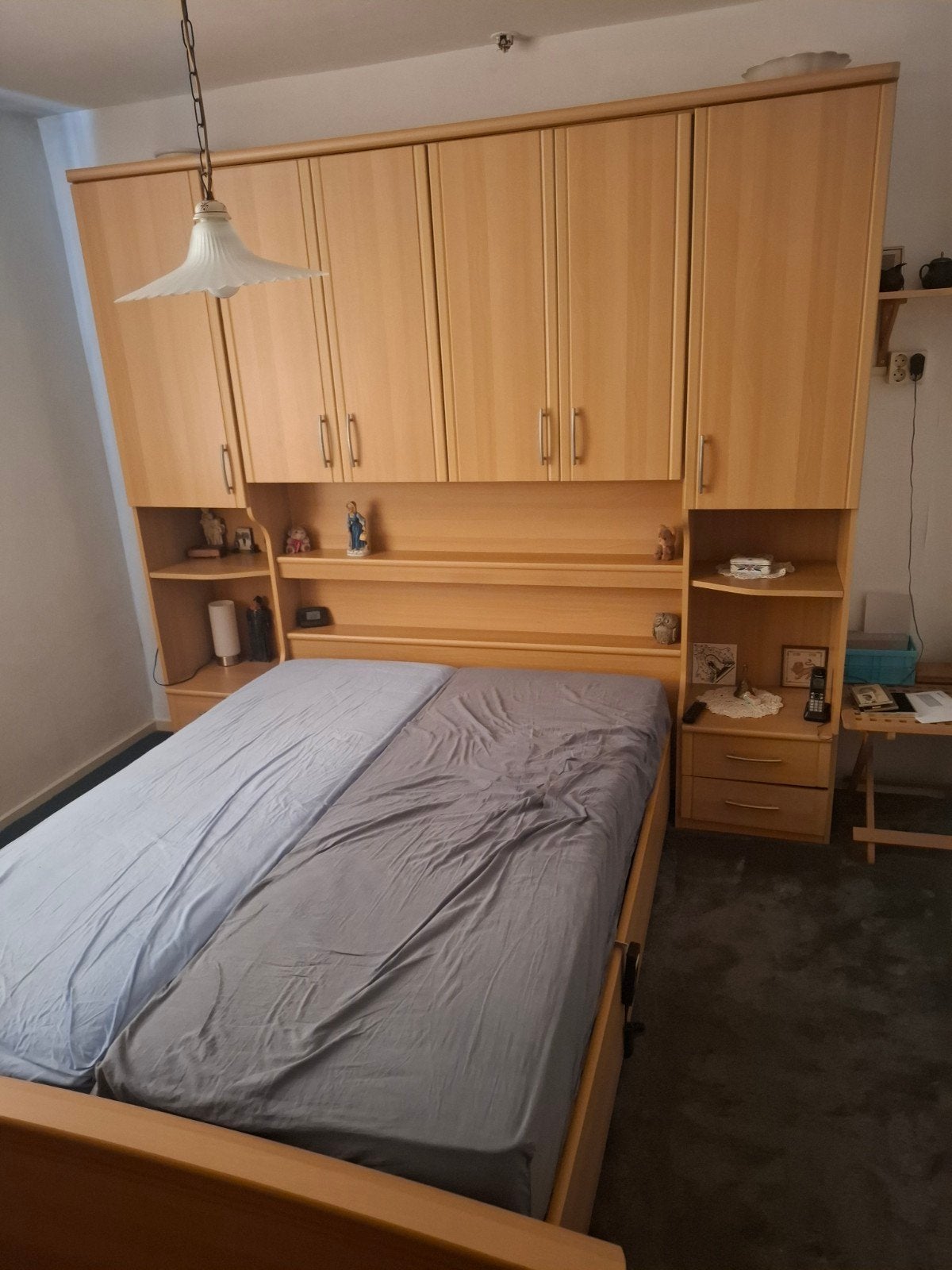 Twee persoonsbed met ombouw kasten., Ophalen, Zo goed als nieuw, Tweepersoons
