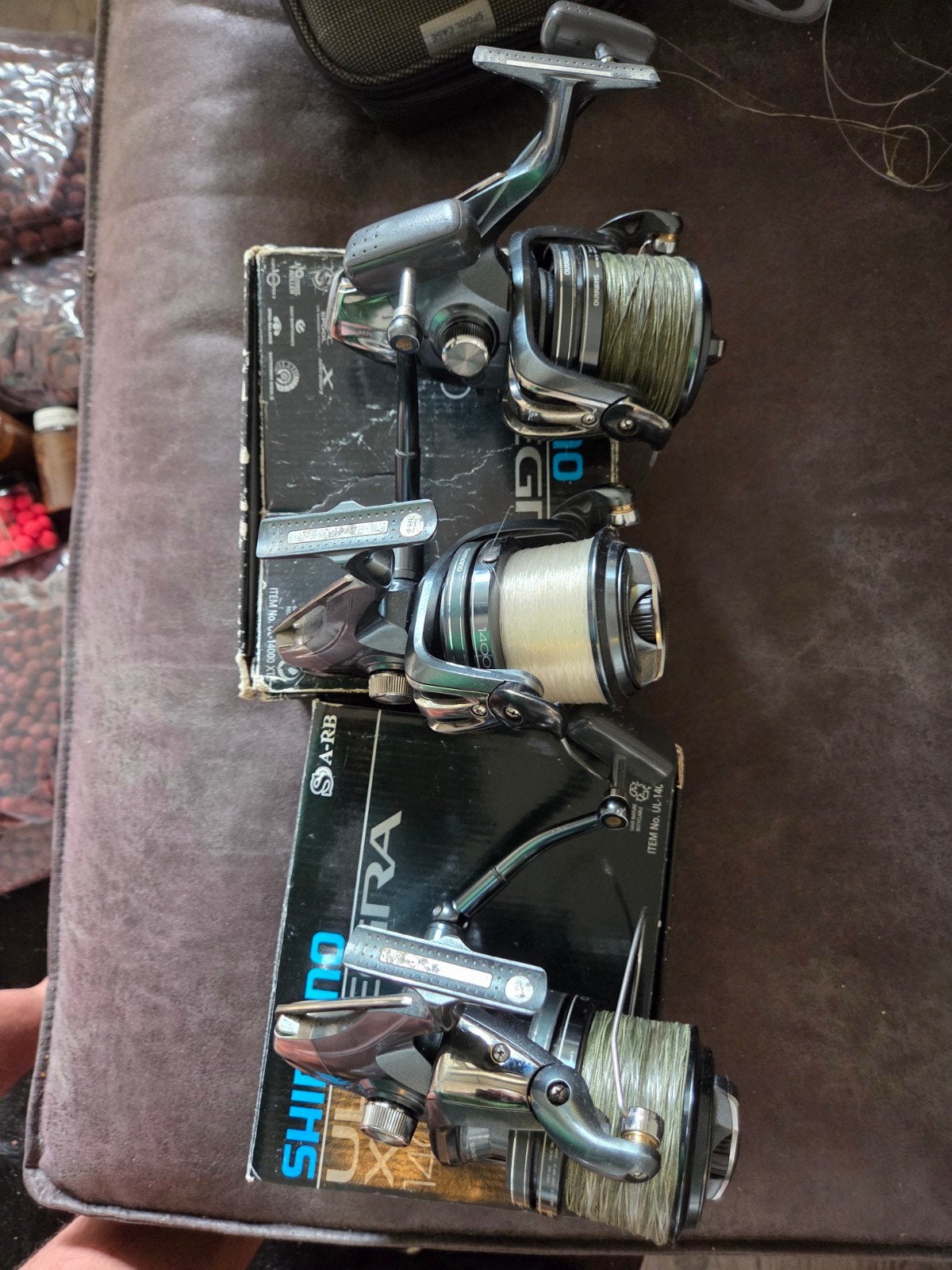 3x shimano ultegra 14000 XTB. + 1 reserve spoel., Watersport en Boten, Hengelsport | Karpervissen, Ophalen of Verzenden, Gebruikt
