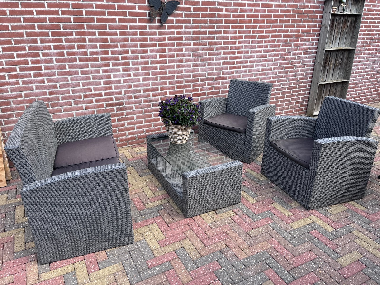 Tuinset 4 persoons, Tuin en Terras, Ophalen, Gebruikt, 4 zitplaatsen