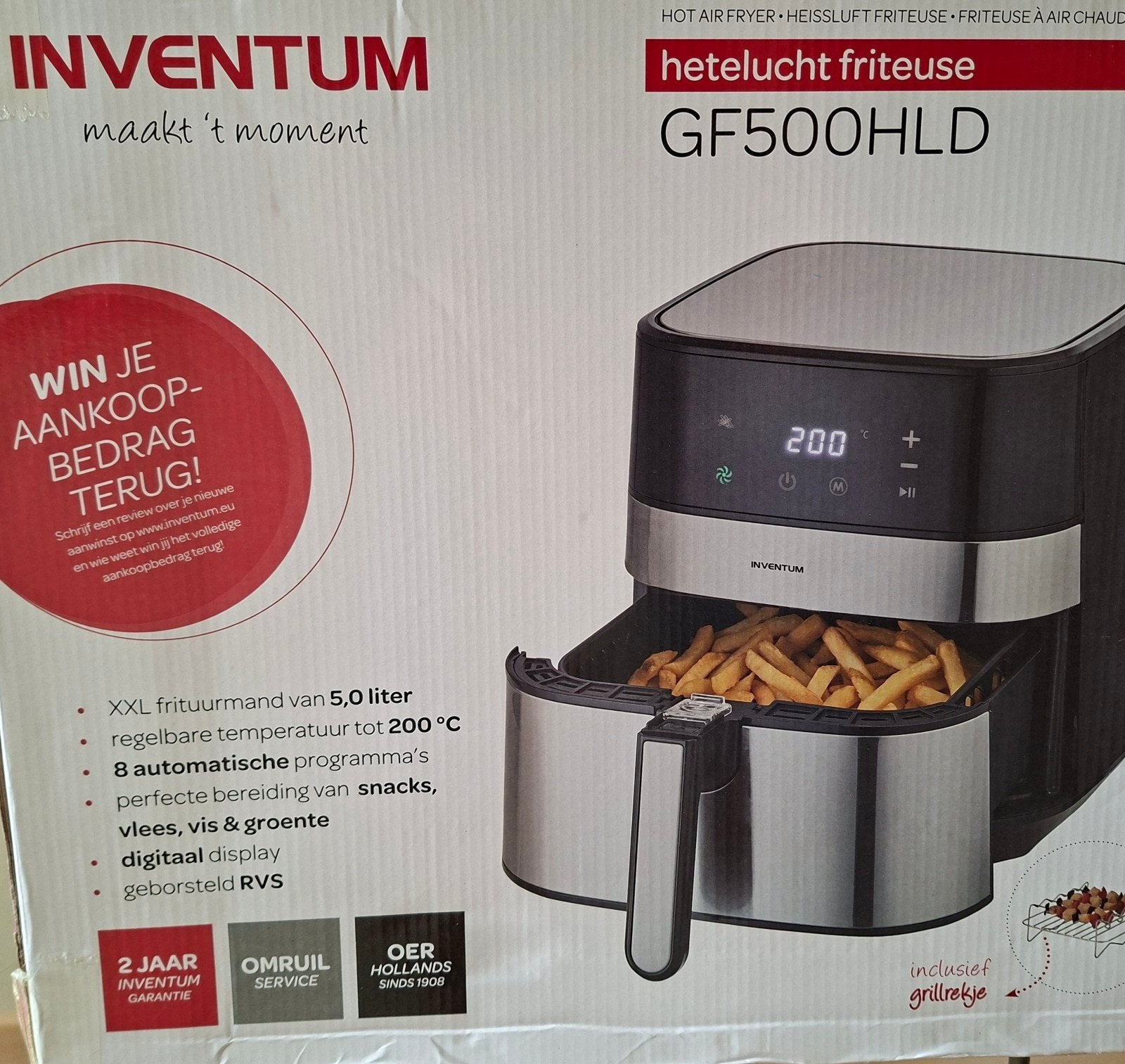 Inventum GF500HLD Heteluchtfriteuse - Nieuw in doos, Ophalen