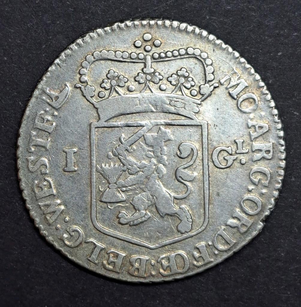 West-Friesland 1 gulden 1763, Postzegels en Munten, 1 gulden, Vóór koninkrijk, Verzenden, Zilver