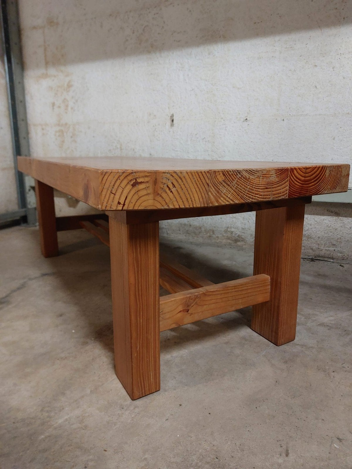 Vintage Retro Robuuste Salontafel - Massief Hout, Verzamelen, Retro, Ophalen, Huis en Inrichting