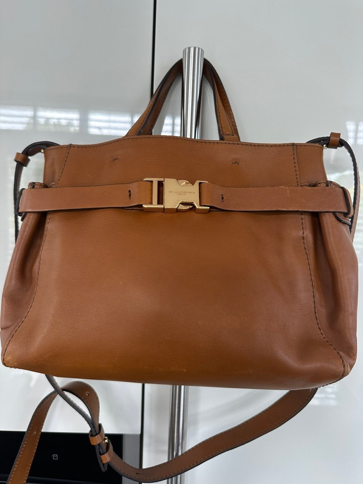 Gianni Chiarini Camelkleurige Leren Tas - Ruim en Stijlvol, Sieraden, Tassen en Uiterlijk, Tassen | Damestassen, Ophalen, Zo goed als nieuw