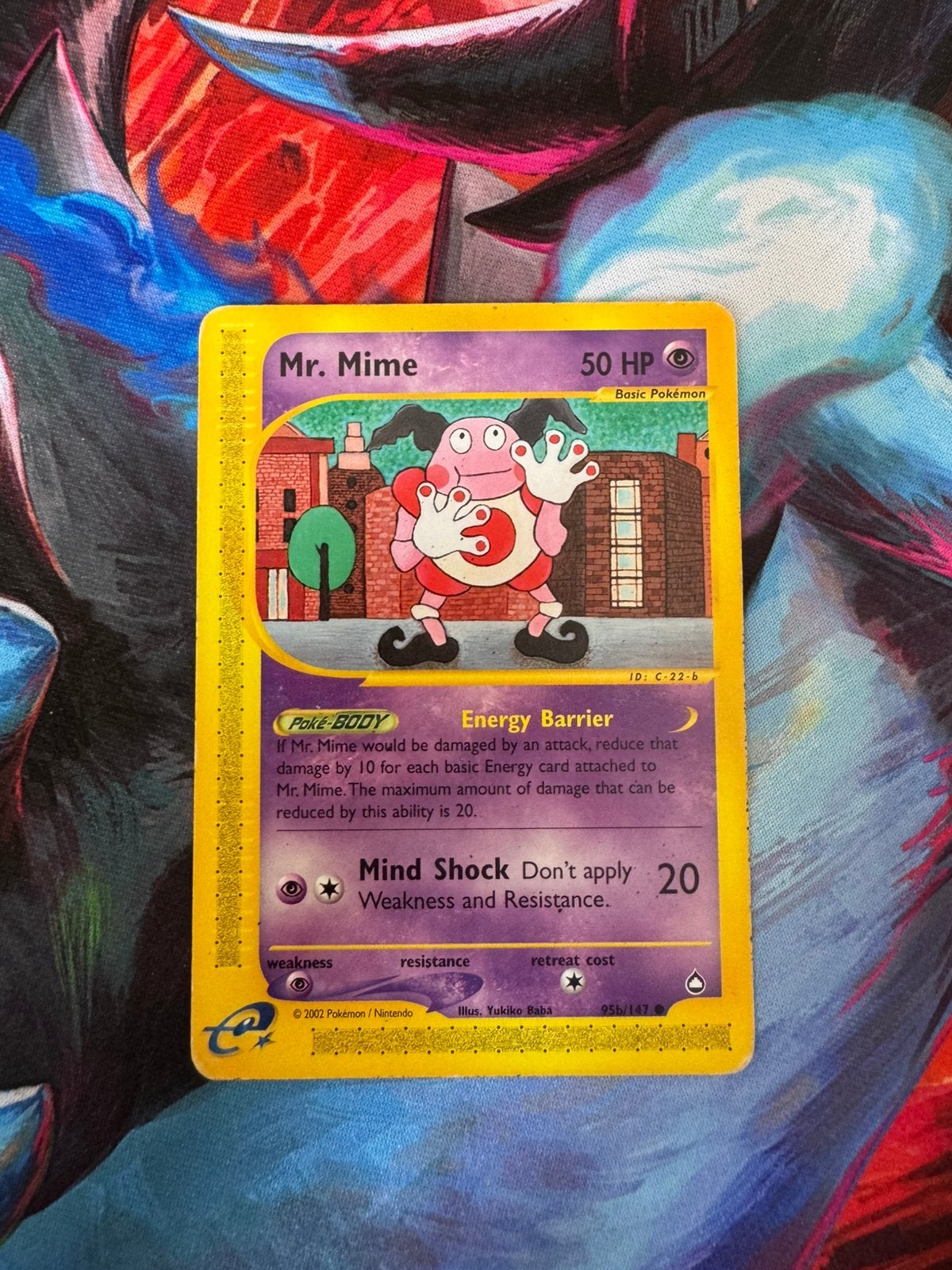 Pokémon kaarten Mr. Mime #95b Aquapolis, Ophalen of Verzenden, Zo goed als nieuw, Losse kaart