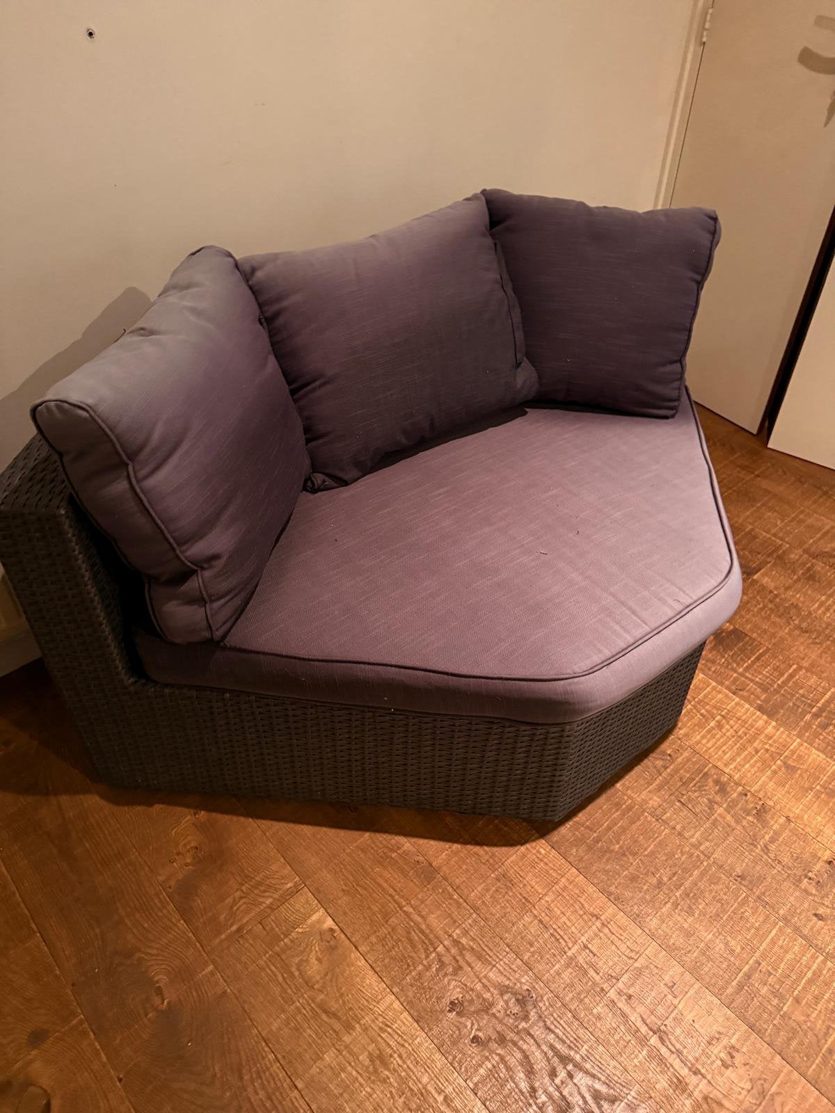 Hoek loungeset grijs incl kussens 150-100, Ophalen, Gebruikt, Stoel, Loungeset