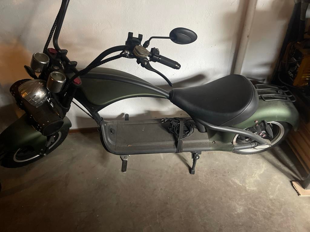 E-chopper met 2 accu's - Groen, krachtig en comfortabel, Fietsen en Brommers, Snorfietsen en Snorscooters, Ophalen of Verzenden
