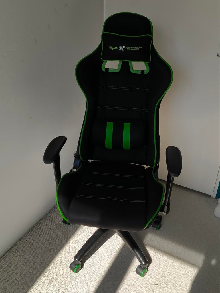 Ergonomische Gaming Bureaustoel | Apex Racer, Ophalen, Zwart, Zo goed als nieuw, Gaming bureaustoel