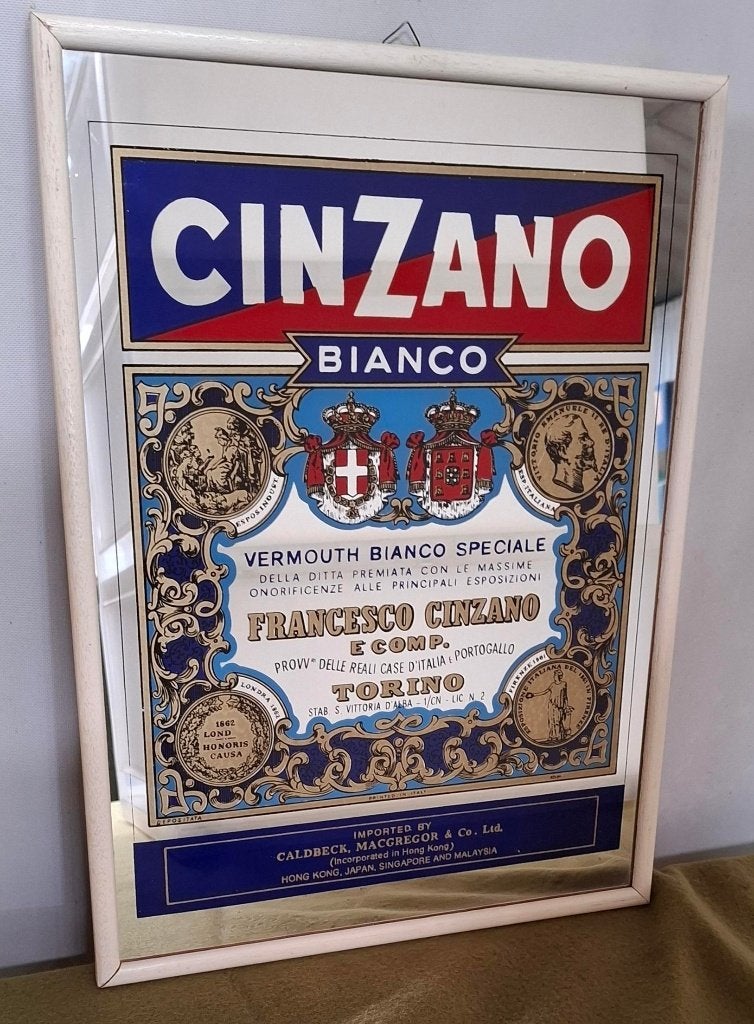 Vintage spiegel Cinzano bianco jaren '70, Ophalen of Verzenden, Gebruikt, Overige typen