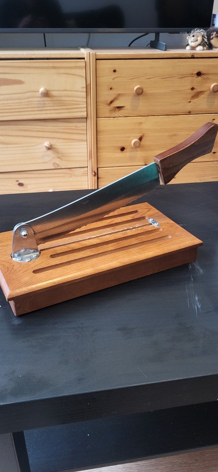 Vintage broodsnijder van Foulon met houten plank, Ophalen of Verzenden
