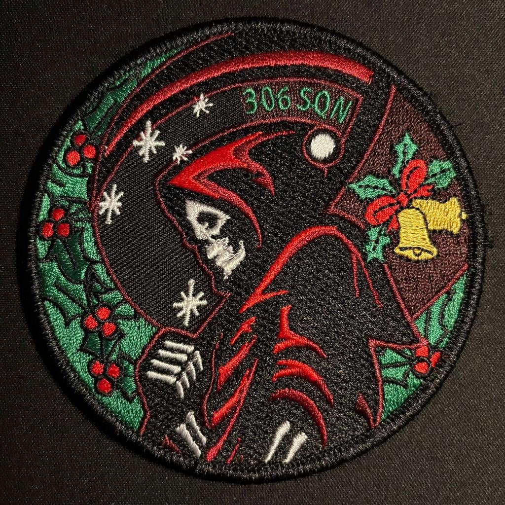 RNLAF 306sqn Kerst Patch, Ophalen of Verzenden, Luchtmacht, Nederland, Embleem of Badge