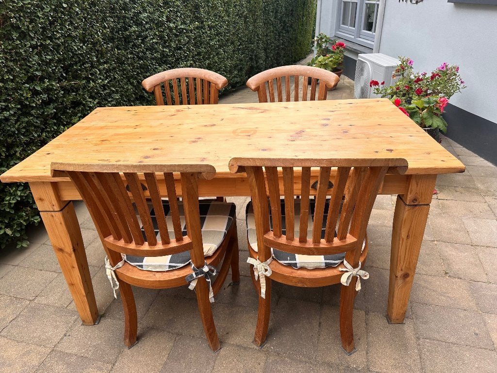 Eettafel en 4 stoelen, Ophalen, Gebruikt, 50 tot 100 cm, 150 tot 200 cm