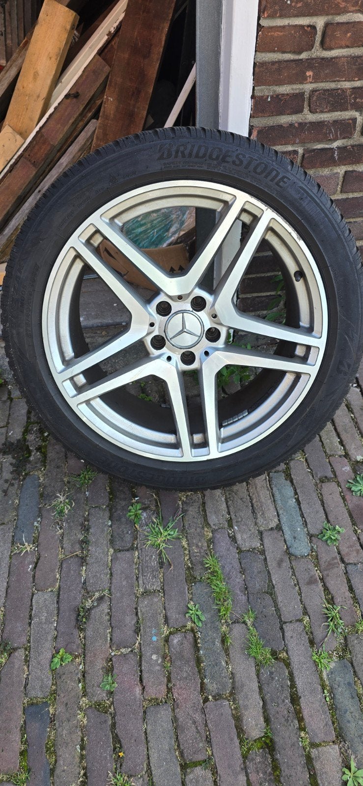 Mercedes-Benz 19 inch velgen met Bridgestone winterbanden, Banden en Velgen, Winterbanden, Personenwagen, Ophalen