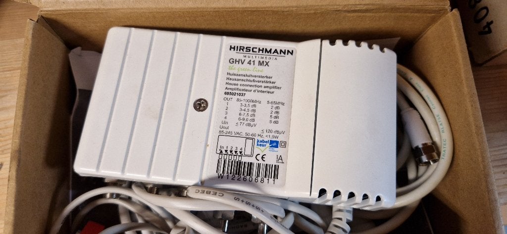 Hirschmann GHV 41 MX antenne / coax versterke, Ophalen of Verzenden, Zo goed als nieuw, Minder dan 2 meter, Coaxiale kabel