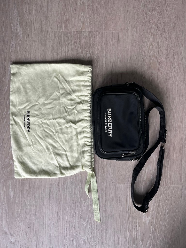 Originele Heren Burberry Crossbody Tas, Ophalen of Verzenden, Zo goed als nieuw, Zwart, Overige merken