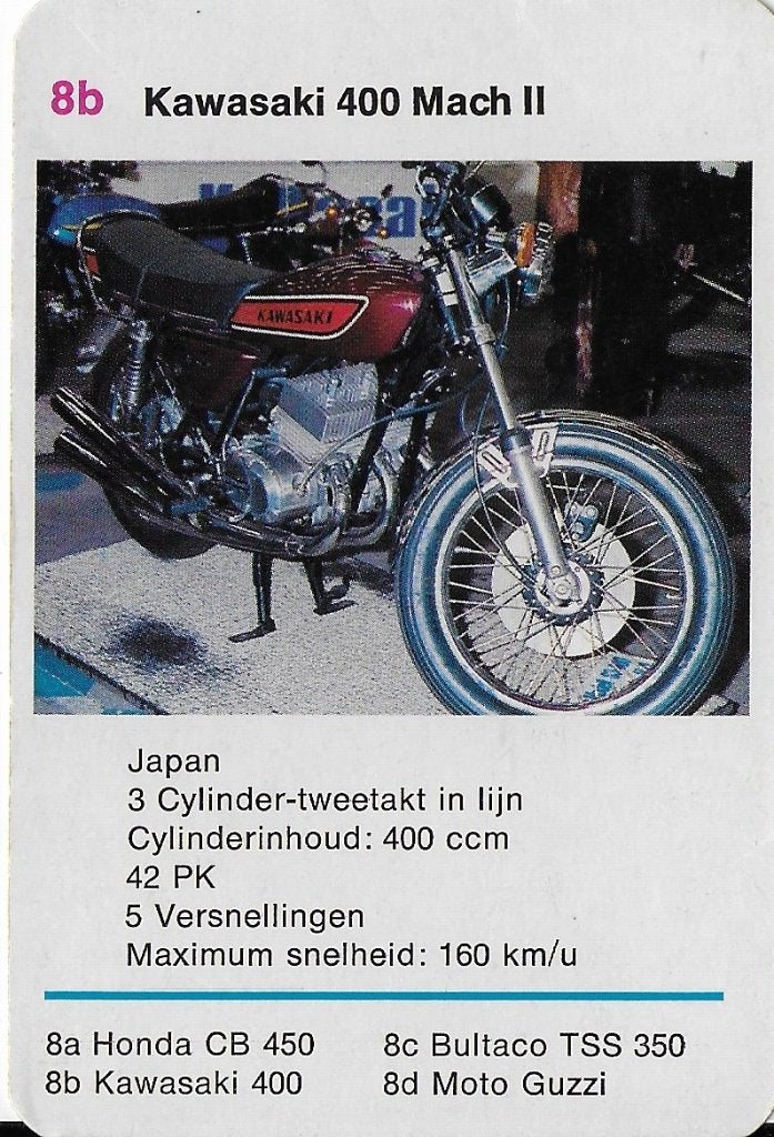 M126 motorkaartje kawasaki 400 mach ll ( 8b ), Ophalen of Verzenden, Motoren