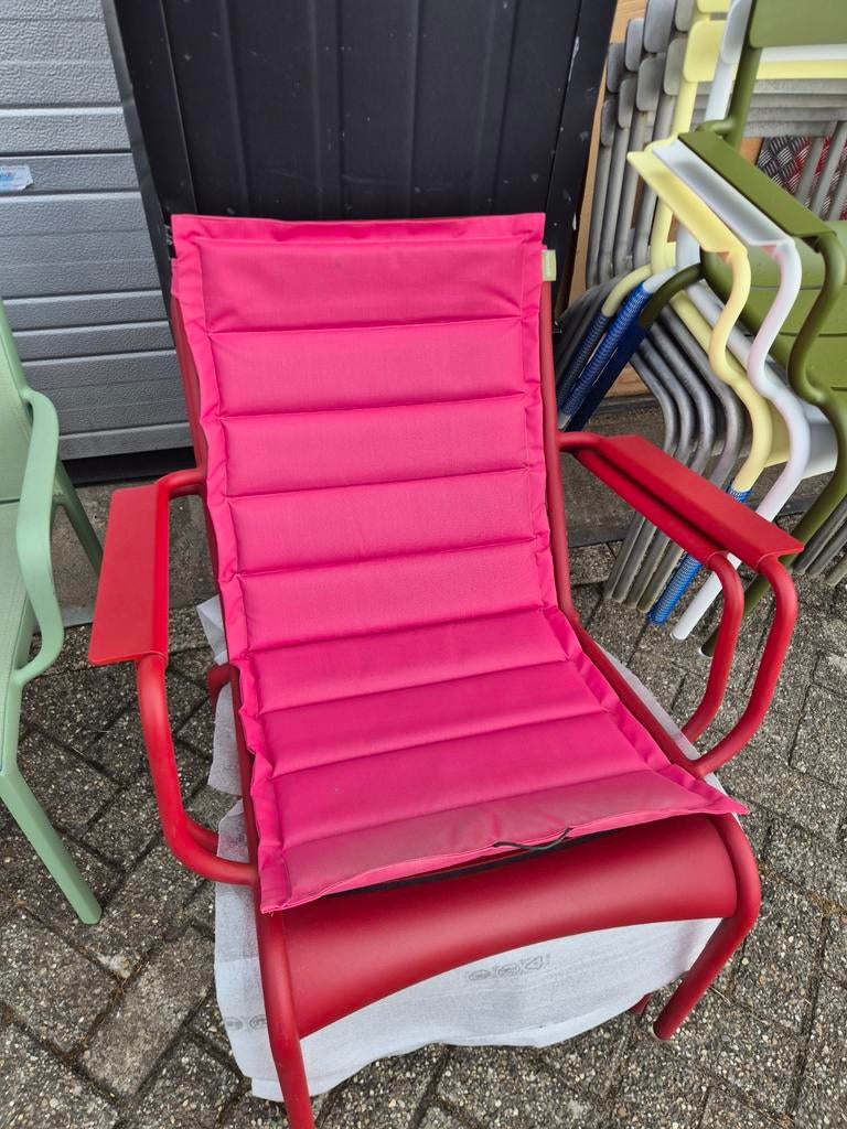 Gebruikte low chair kussens 2x rose 2x vert anet prijs p/st, Ophalen of Verzenden