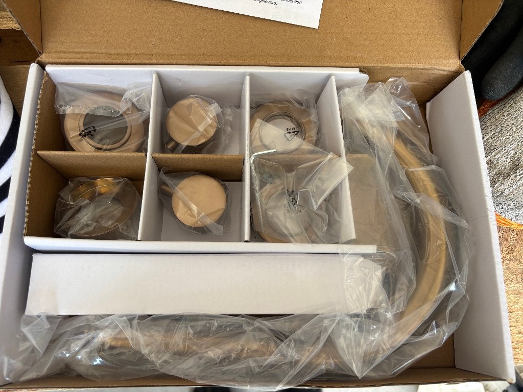 Caral badrand thermostaat kraan geborsteld brons koper, Ophalen of Verzenden, Nieuw, Koper, Kraan