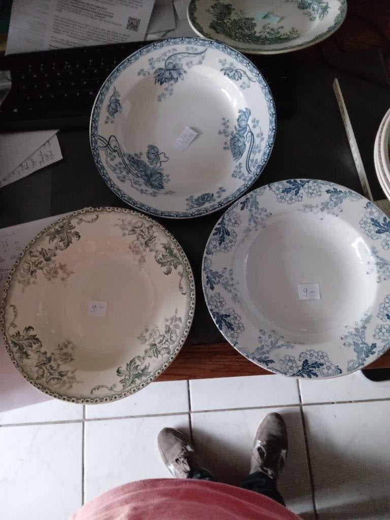 mix en match 3 diepe antieke borden FRANKRIJK, Ophalen of Verzenden