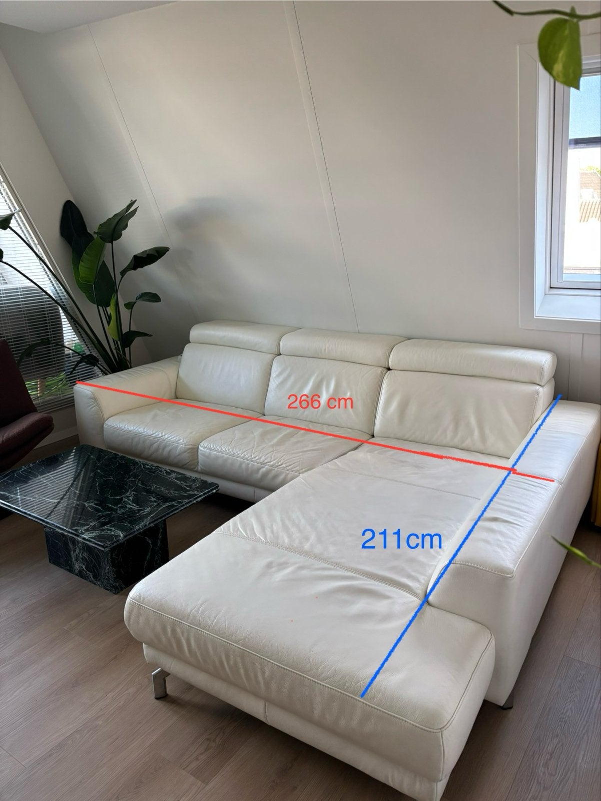 Foto 3 van Leren Hoekbank Wit - Ruim en Comfortabel