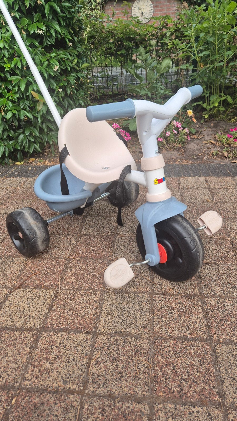 Smoby 3 wieler, blauw, Ophalen of Verzenden, Duwstang