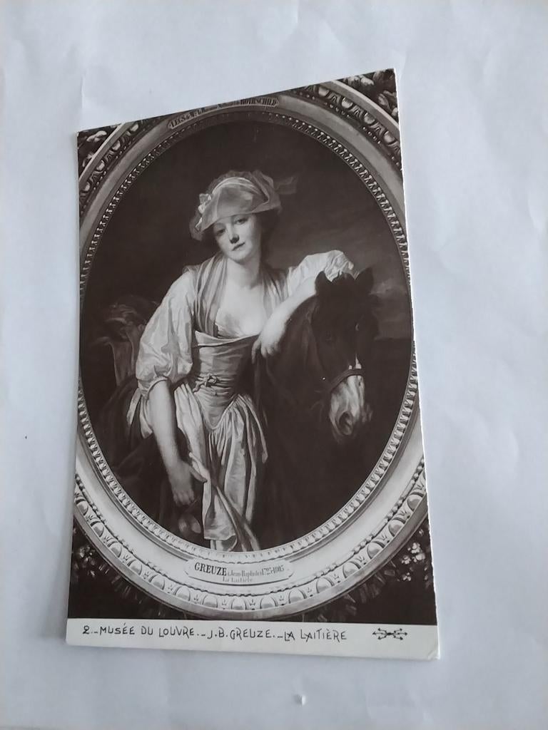JEAN BAPTISTE GREUZE.  LA LAITIERE, Verzamelen, Ansichtkaarten | Themakaarten, Ophalen of Verzenden, Overige thema's