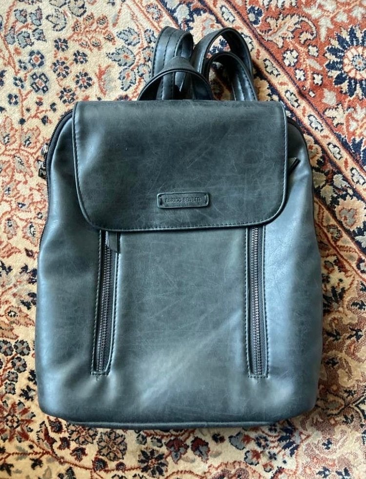 Leren rugzak Enrico Benetti - zwart, Gebruikt, 25 tot 40 cm, 30 tot 45 cm, Ophalen