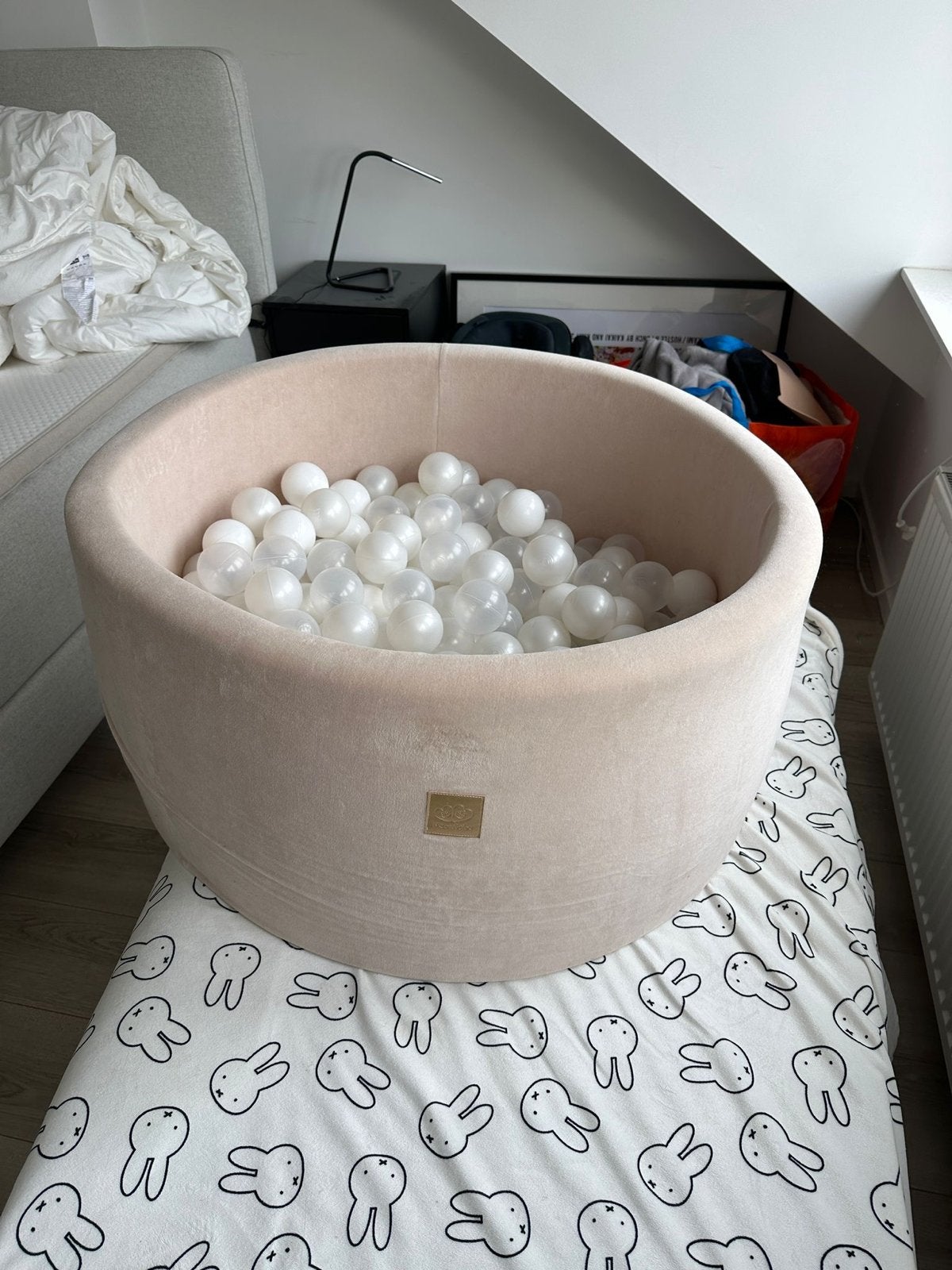 Meowbaby ballenbak beige met witte en transparante ballen, Ophalen, Zo goed als nieuw, Overige typen