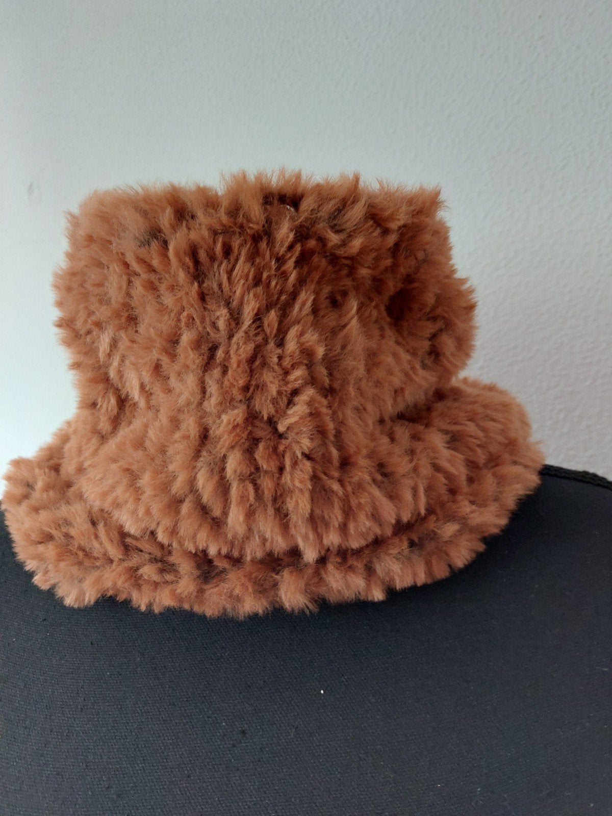 Gebreide Faux Fur Colsjaal - Bruin, Handgemaakt, Ophalen of Verzenden, Nieuw, Sjaal