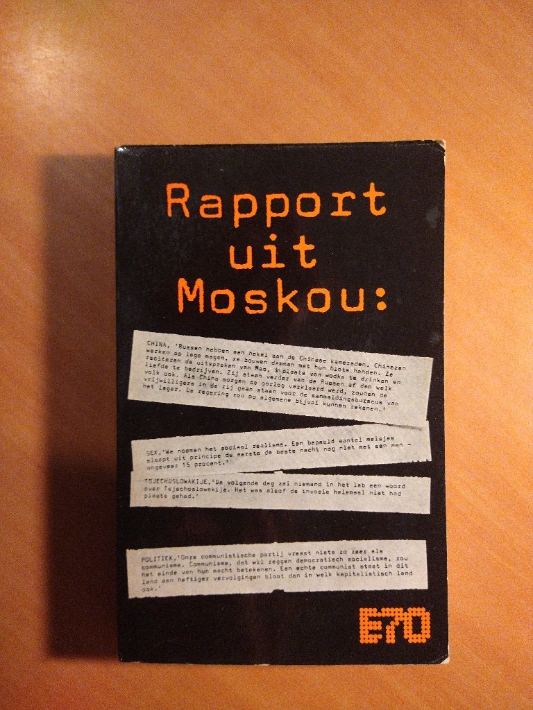 Rapport uit Moskou. Anonymus.; G Messelaar, Ophalen of Verzenden, Gelezen, Natuurwetenschap