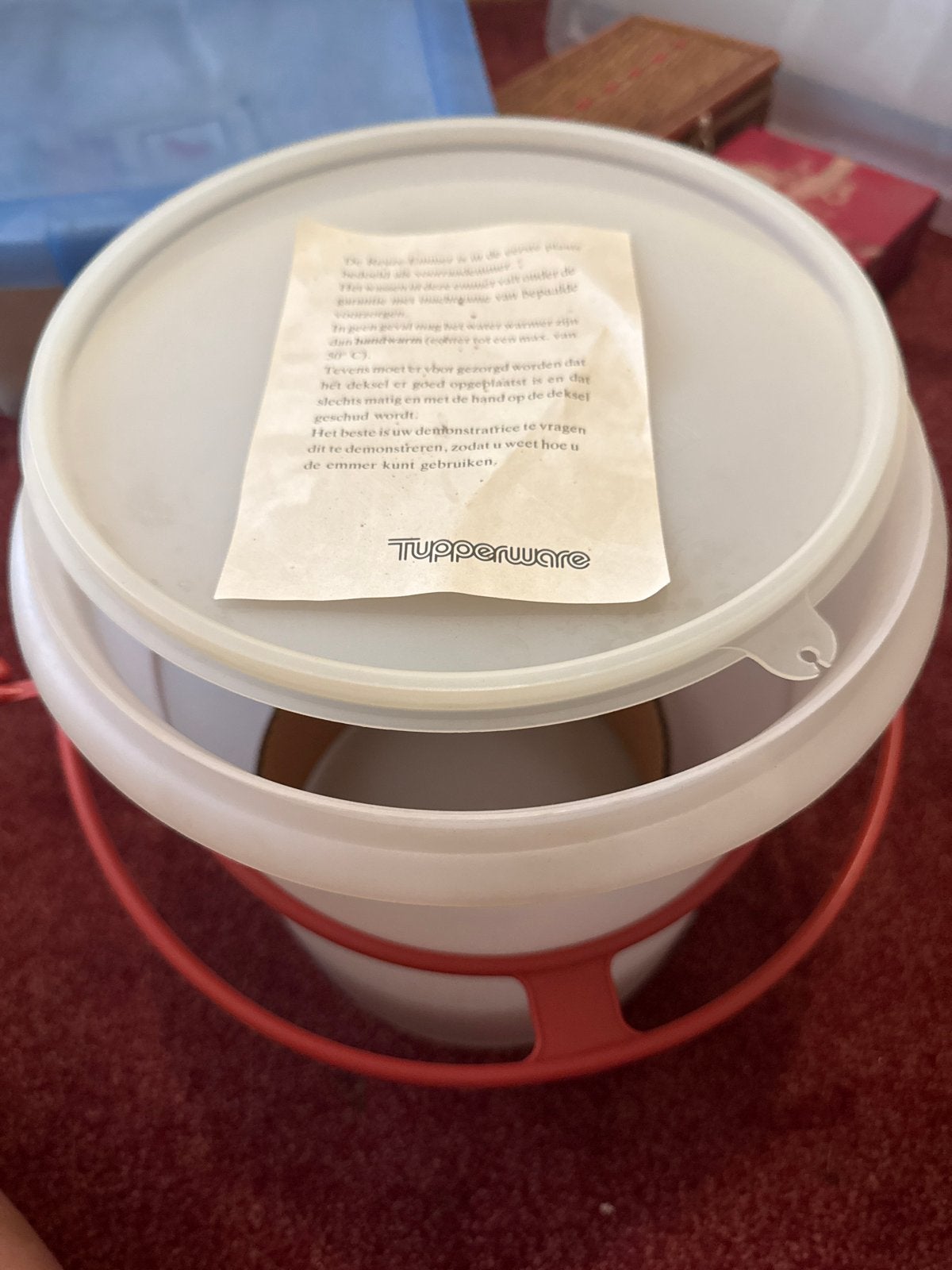 Tupperware Wasemmer - Reuze-Emmer met Deksel, Huis en Inrichting, Ophalen, Gebruikt, Wit, Met deksel