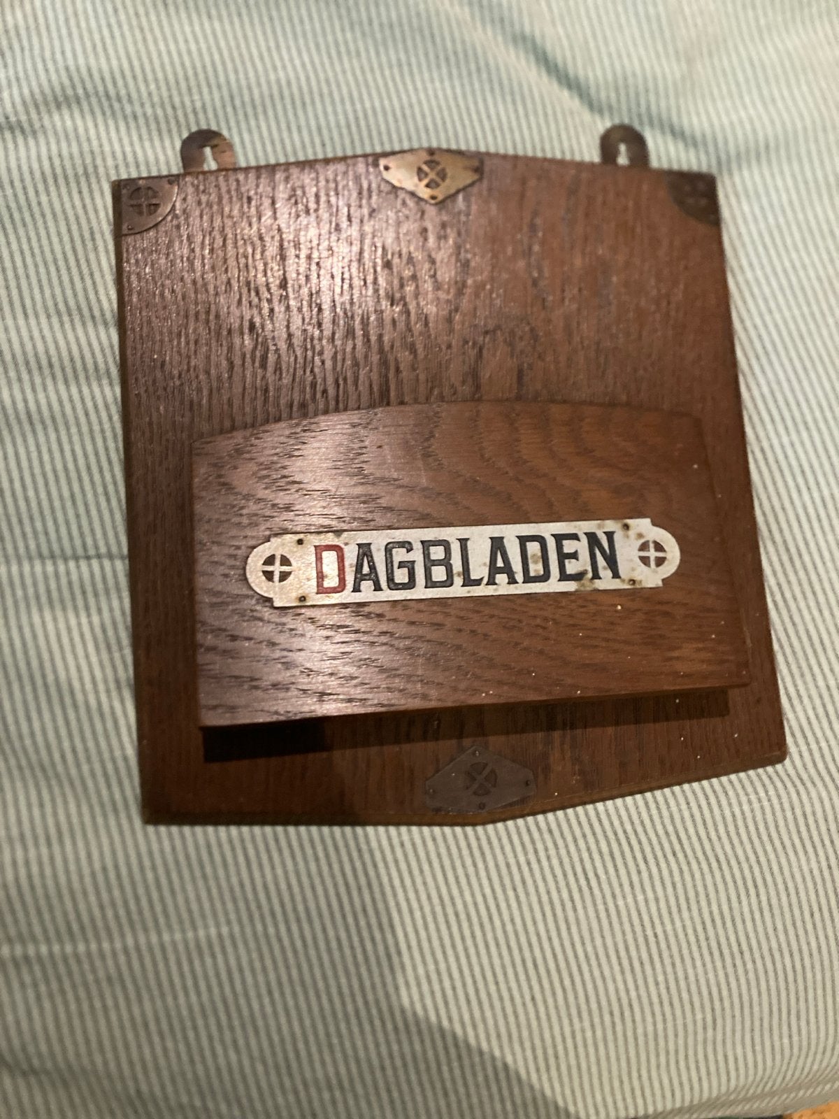 Vintage houten krantenhouder 'Dagbladen', Ophalen of Verzenden
