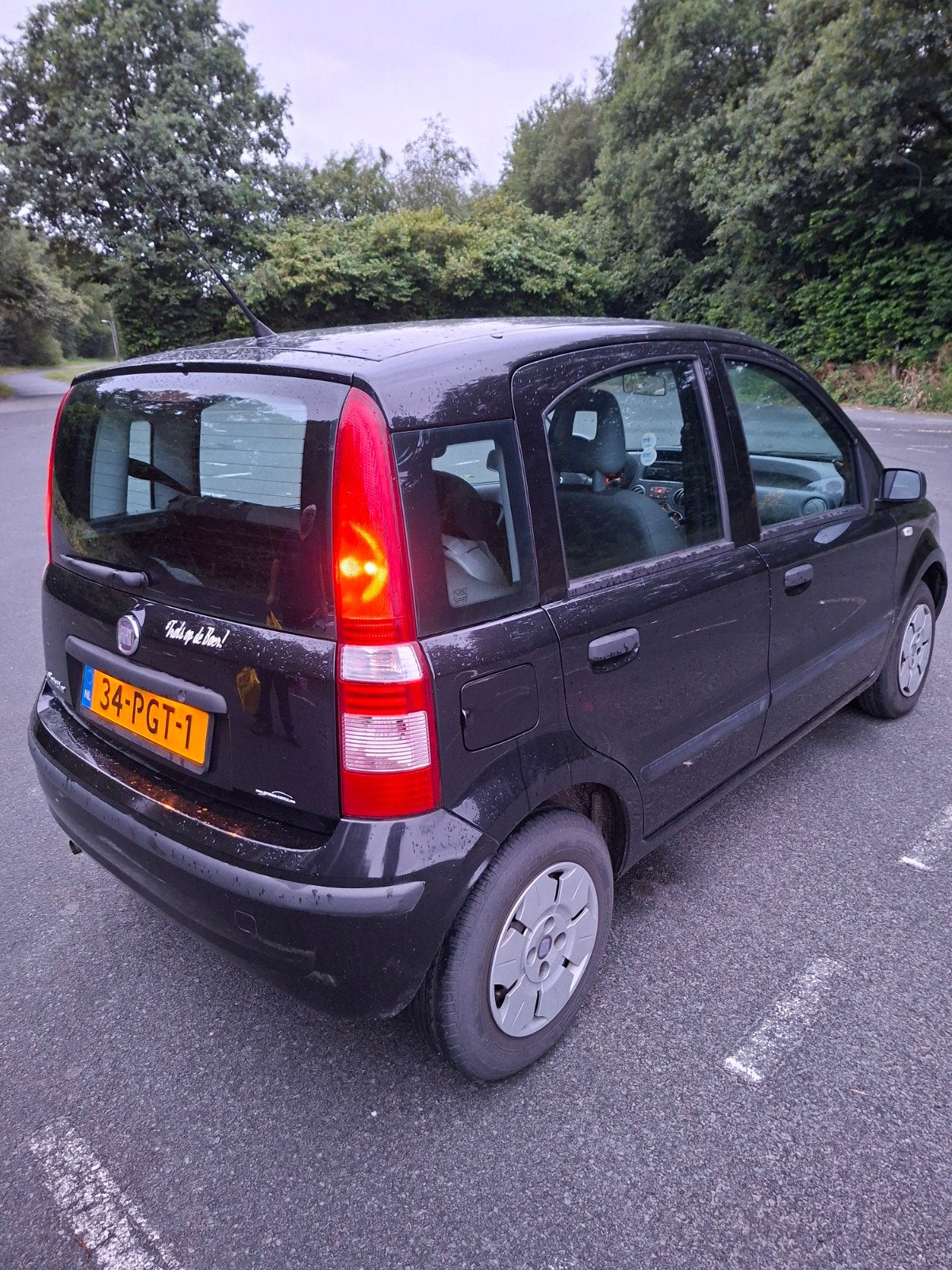 Fiat Panda 1.1 2009 Zwart slechts 77 duizend km  lange apk, Auto's, Voorwielaandrijving, Stof, 54 pk, 4 stoelen