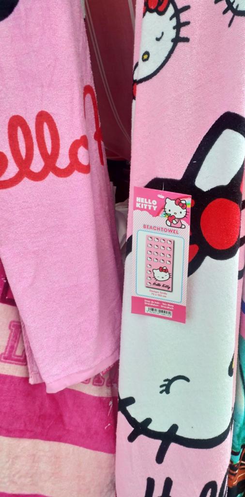 Hello Kitty Badlaken - Nieuw- Katoen, Ophalen of Verzenden, Nieuw, Roze, Handdoek