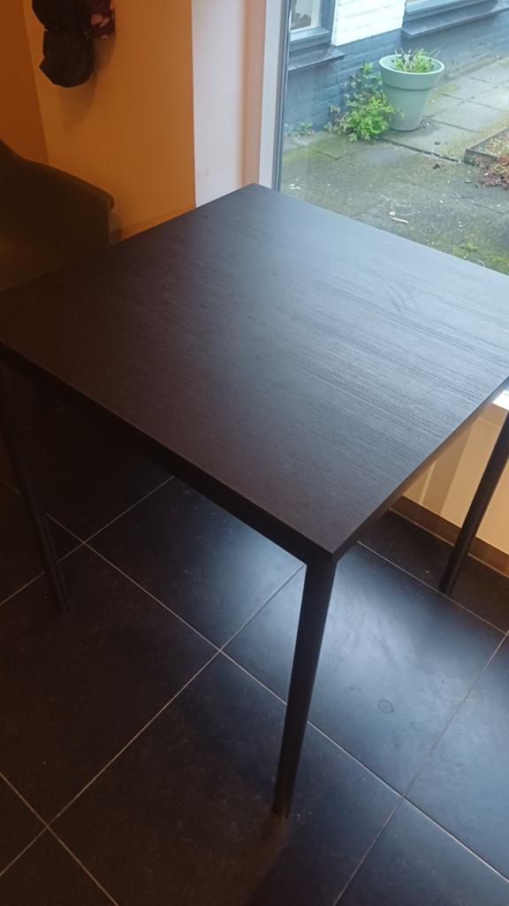 Eettafel vierkant zwart, Huis en Inrichting, Tafels | Eettafels, Ophalen, Gebruikt, 50 tot 100 cm, Vierkant