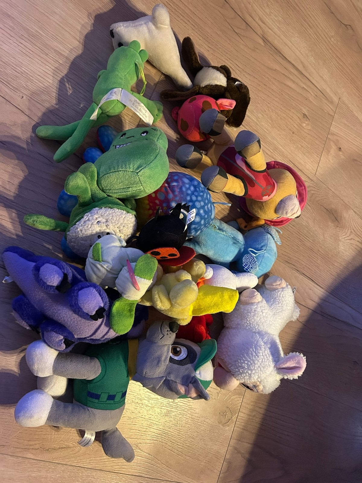 Grote verzameling knuffels, diverse dieren en karakters, Kikker, Gebruikt, Overige merken, Ophalen of Verzenden