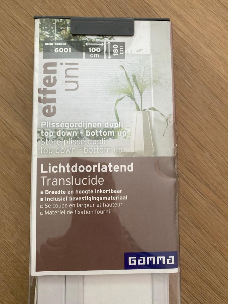Nieuw GAMMA plisségordijn dupli 100x180 cm - Lichtdoorlatend, Overige kleuren, Nieuw, 150 tot 200 cm, 50 tot 100 cm