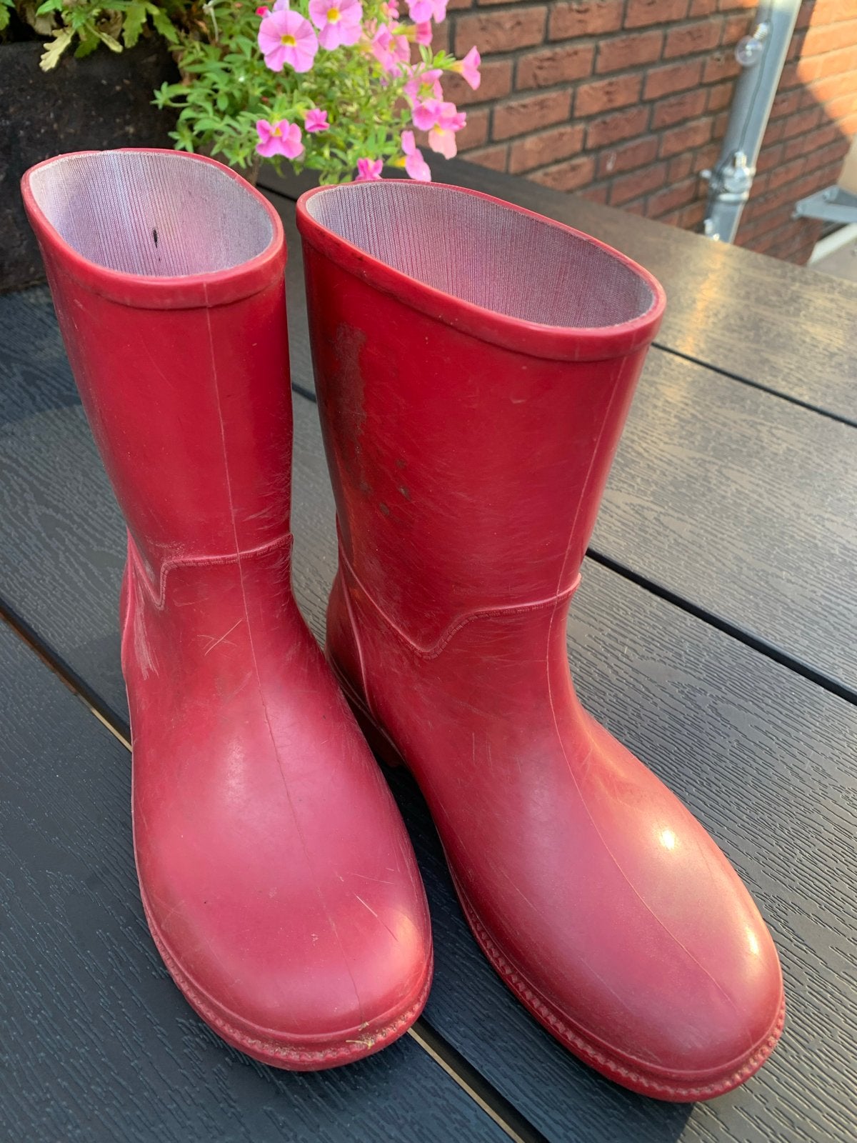 Rode regenlaarzen maat 32 kinder laarzen, Ophalen of Verzenden, Gebruikt, Jongen of Meisje