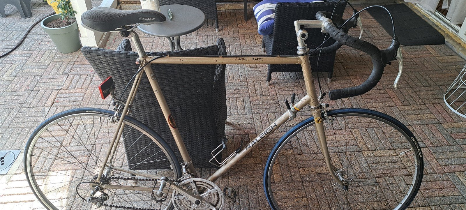 Ti Raleigh vintage racefiets 1980 champagnekleur, 28 inch, Gebruikt, 57 tot 61 cm, Ophalen