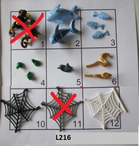 L216 LEGO DIEREN DOLFIJN SPINNENWEB KIKKER VIS SLANG, Lego, Ophalen of Verzenden, Losse stenen, Lego Nederland B.V.