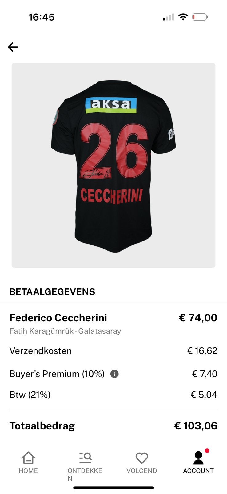 Matchworn shirt Ceccherini Fatih Karagumruk, Sport en Fitness, Darts, Ophalen of Verzenden, Zo goed als nieuw, Pijlen