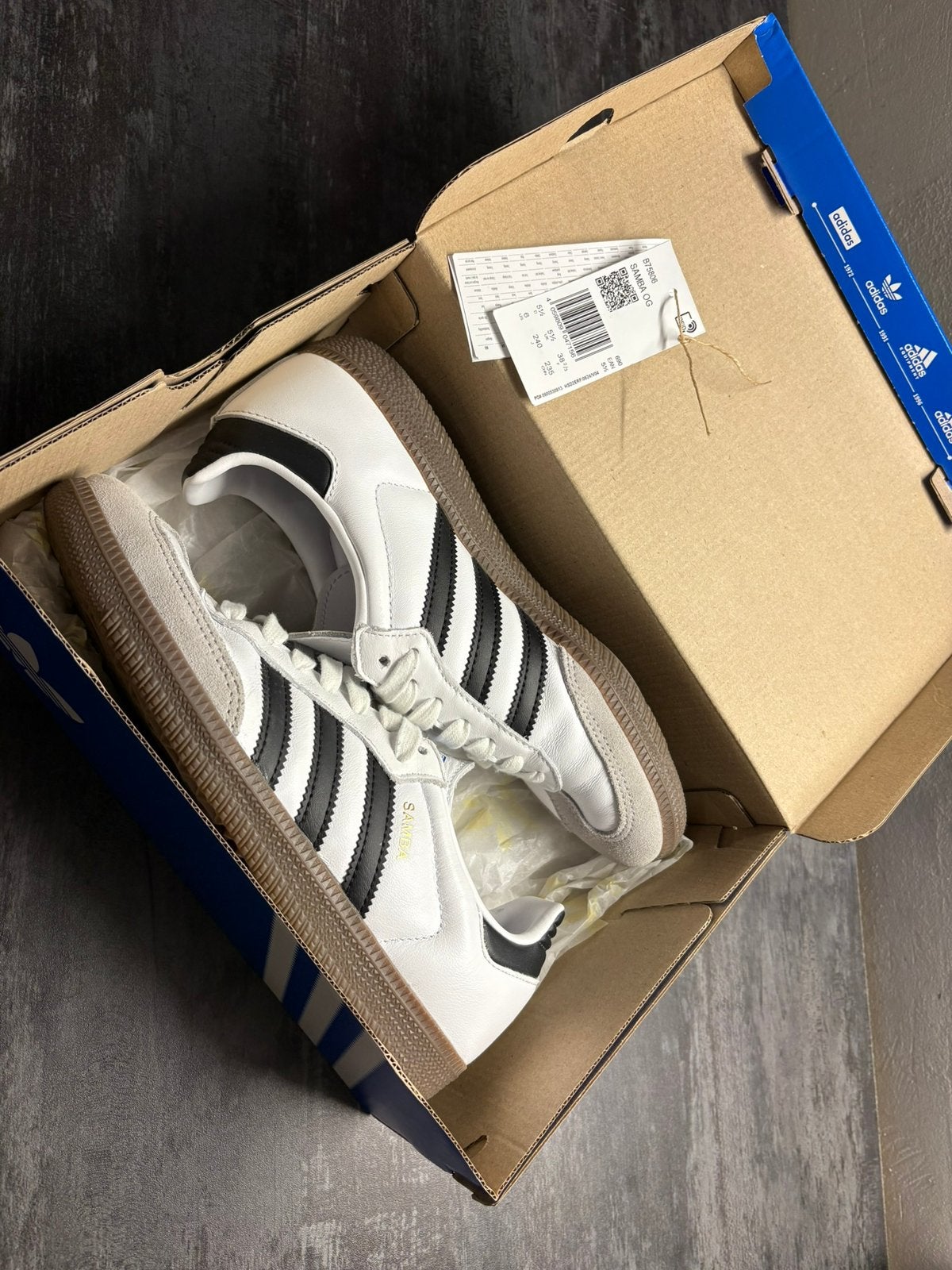 Adidas Samba OG wit maat 38 2/3 US maat 6 zgan, Wit, Ophalen of Verzenden, Sneakers of Gympen, Zo goed als nieuw