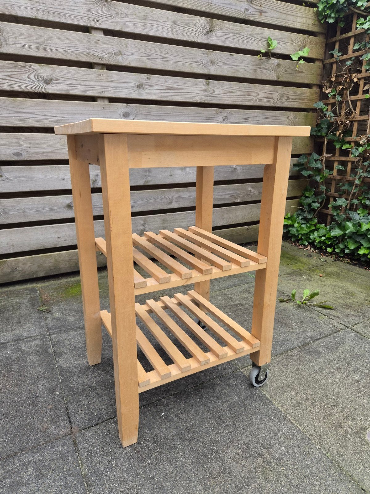 IKEA Bekväm Roltafel, berken, 58x50 cm, Gebruikt, Hout, IKEA, Keukentrolley
